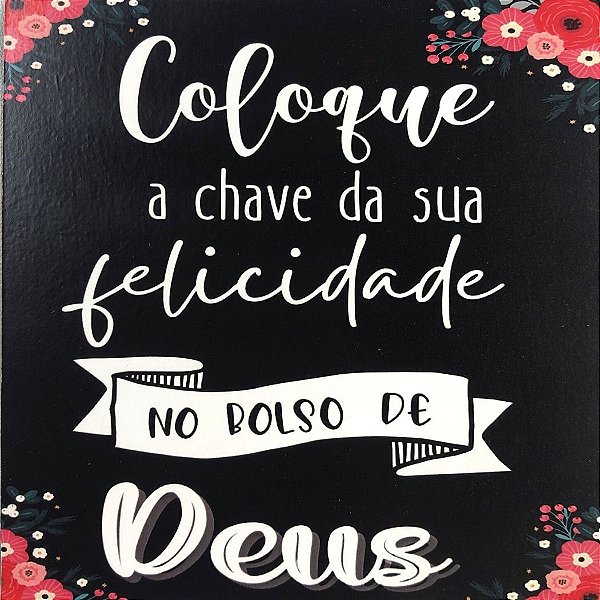 Quadro MDF Pequeno 13x13 -  Coloque a Chave - Quadro MDF Pequeno 13x13 - Coloque a Chave