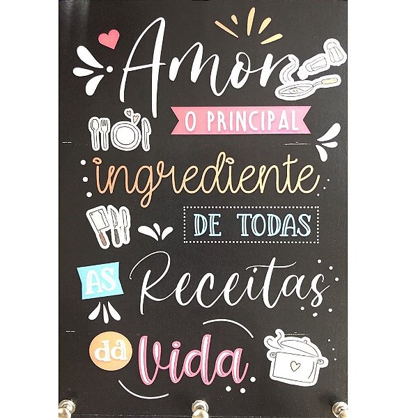 Porta Chave MDF 15x21 - Amor o Principal - Preto