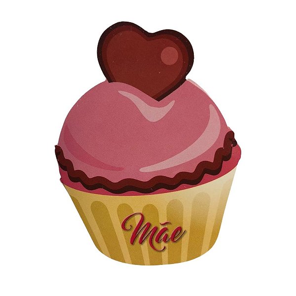 Cartão Mãe - Cupcake Coração