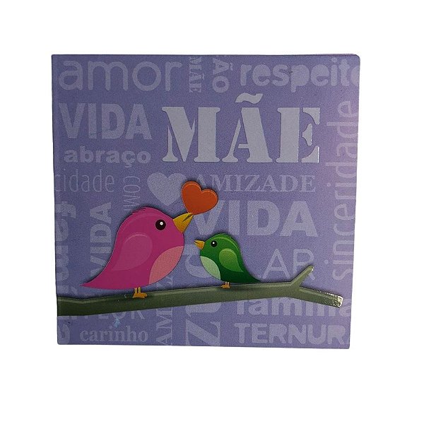 Cartão Mãe - Lilás Passarinhos