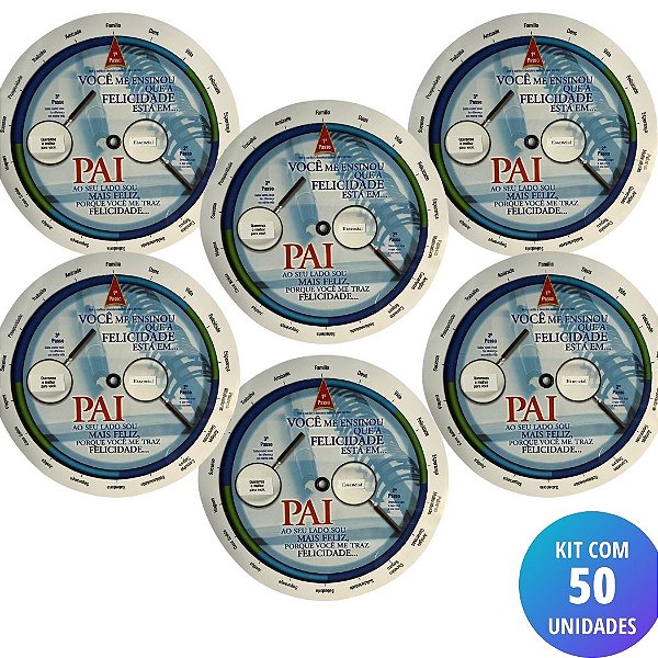 Kit 50 Unidades Cartão Pai - Azul