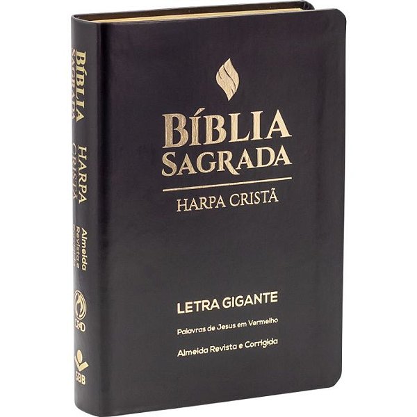 Bíblia RC e Harpa Cristã Letra Gigante - Preta Luxo Média