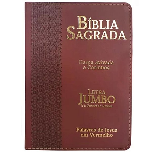 Bíblia RC  Letra Jumbo com Harpa Avivada e Corinhos  - Bordo