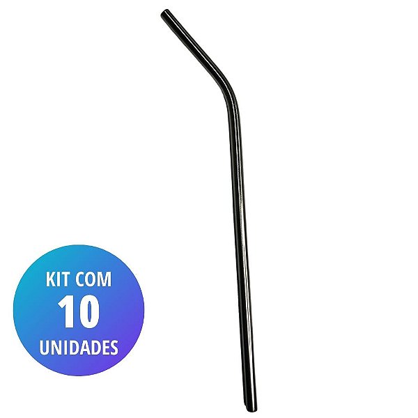 Kit 10 Unidades Canudo de Aço Inox Ecológico - Personalizado