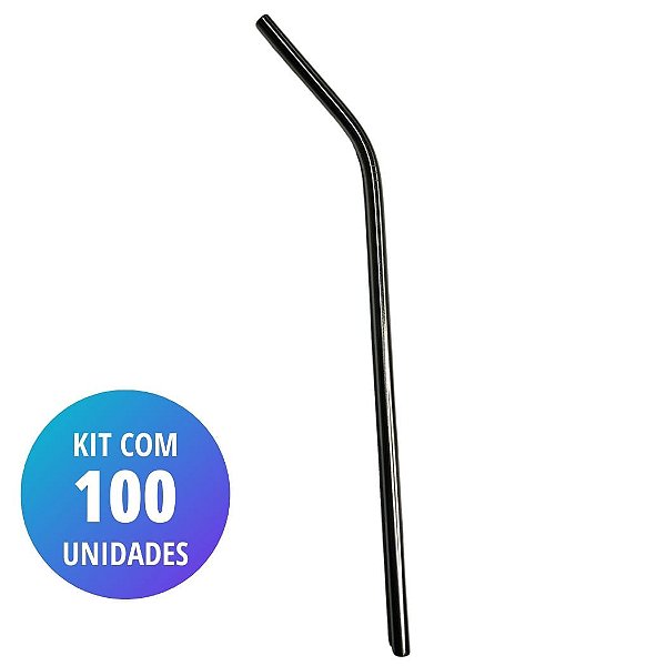 Kit 100 Unidades Canudo de Aço Inox Ecológico - Personalizado