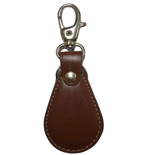 Chaveiro Couro Gota Marrom - Personalizado