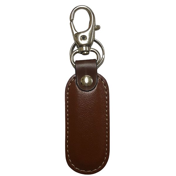 Chaveiro Couro Oval Marrom - Personalizado