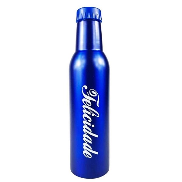 Garrafa Inox Azul - Felicidade