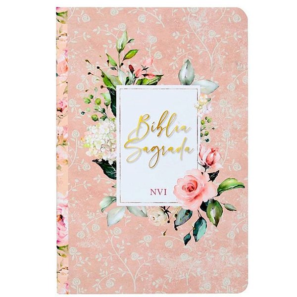 Bíblia NVI - Flores Rosa - Capa Dura