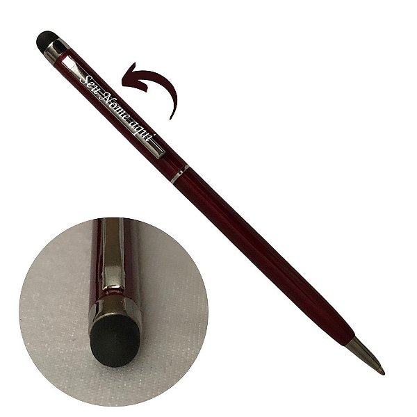 Caneta Metal Touch - Personalizada com Nome - Vermelha