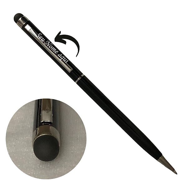 Caneta Metal Touch - Personalizada com Nome - Preta