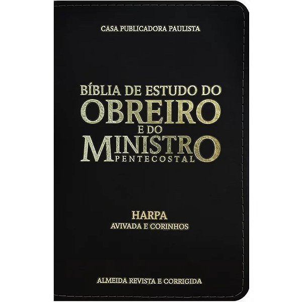 Bíblia do Obreiro e do Ministro Pentecostal RC Com Harpa Avivada e Corinhos - Preto