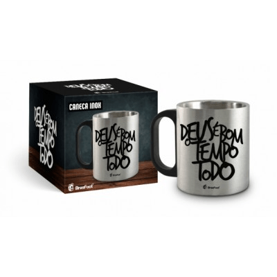 Caneca Metal Inox - Deus é bom o Tempo Todo