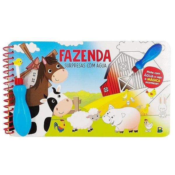 Livro Para Pintar com Água: Fazenda - BrasiLeitura