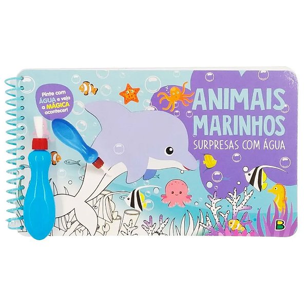 Livro Para Pintar com Água: Animais Marinhos - Brasileitura