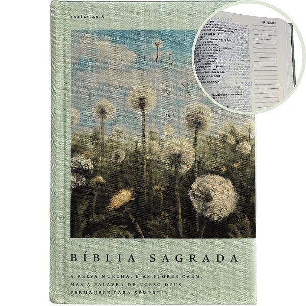 Bíblia NVI com Espaço para Anotações - Letra Grande - Dente de Leão - Capa Dura - Tecido