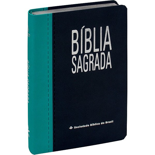 Bíblia NAA - Letra Grande - Azul Marinho e Turquesa