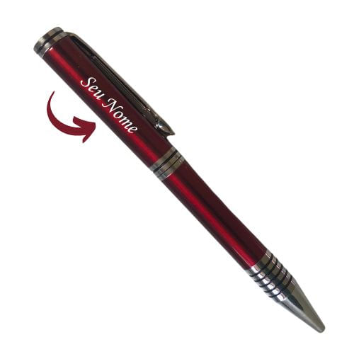 Caneta Metal Executiva Personalizada Listras - Vinho