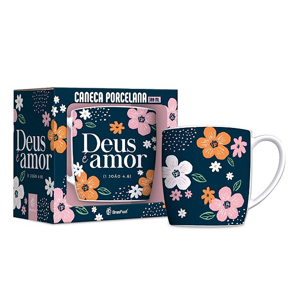 Caneca de Porcelana - Deus é Amor - Brasfoot