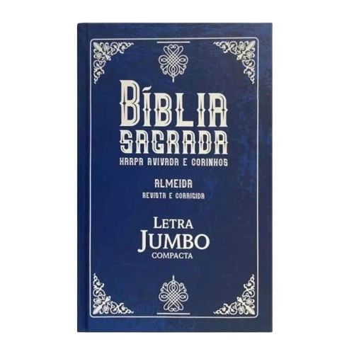 Bíblia RC, Letra Jumbo Compacta - C/Harpa e Corinhos - Clássica Azul - Capa Dura - CPP