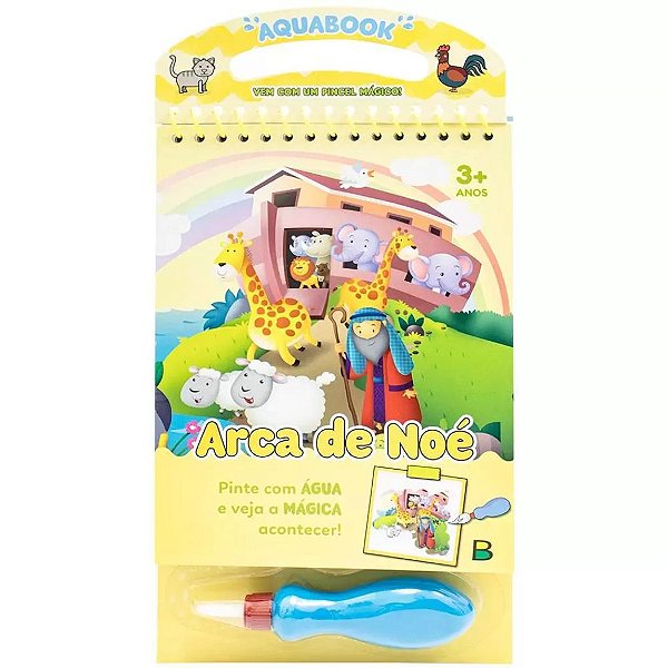Arca de Noé - Aquabook - Livro para Pintar com Água (inclui pincel mágico) - BrasiLeitura