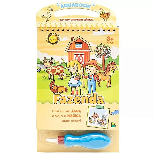 Fazenda  - Aquabook - Livro para Pintar com Água (inclui pincel mágico) - BrasiLeitura