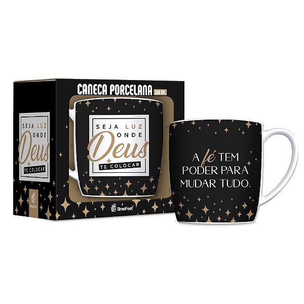 Caneca de Porcelana - Seja Luz Onde Deus te Colocar - Brasfoot