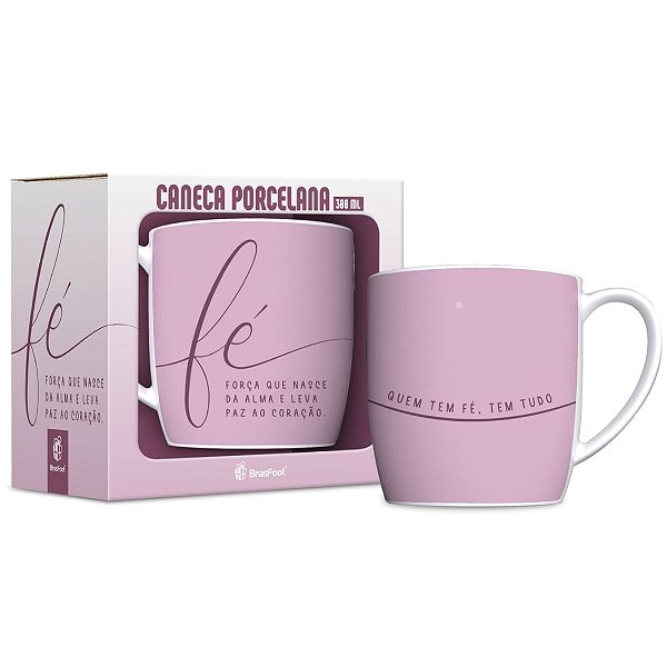 Caneca de Porcelana - Fé Força que Nasce da Alma - Brasfoot