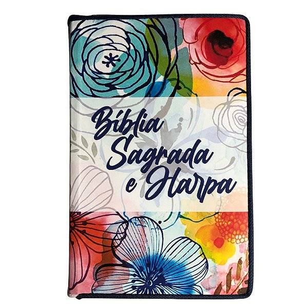 Bíblia RC com Harpa - Letra Hipergigante Plus - Flores Aquarela - King's Cross