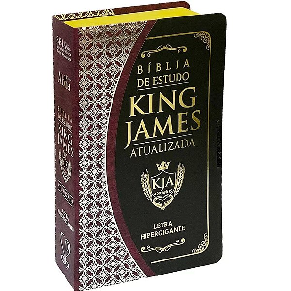 Bíblia de Estudo King James Atualizada, Letra Hipergigante - Preto e Vinho - CPP