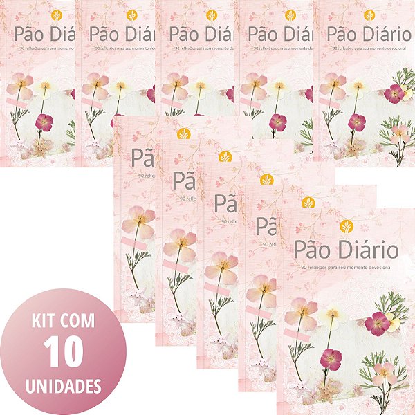 Kit  10 UN Devocional Pão Diário - 90 Reflexões - Capa Feminina