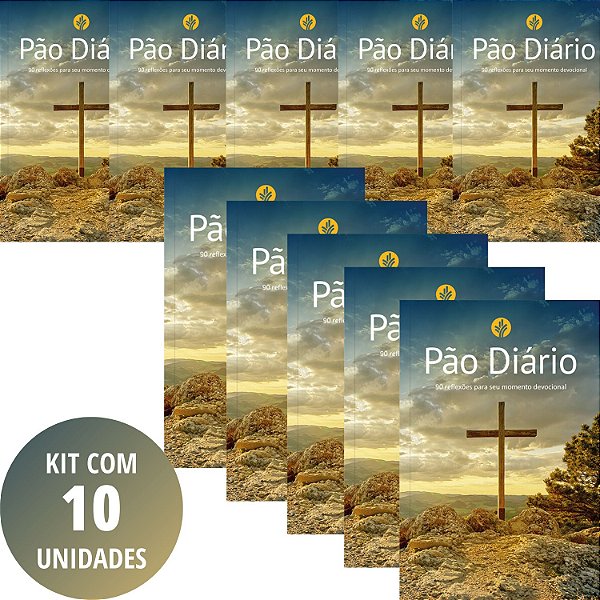 Kit  10 UN Devocional Pão Diário - 90 Reflexões - Capa Cruz
