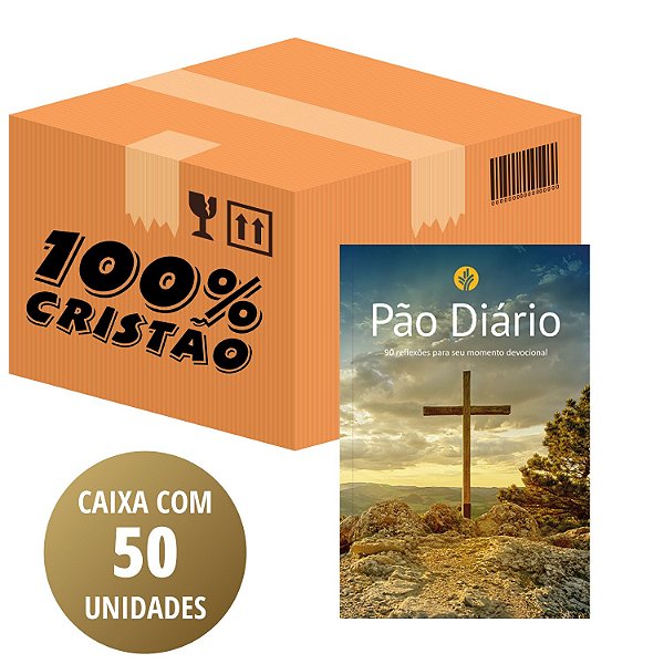 Caixa 50 UN Devocional Pão Diário - 90 Reflexões - Capa Cruz