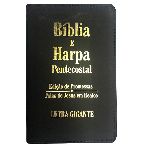 Bíblia e Harpa Pentecostal RC - Letra Gigante - Capa Luxo Preta - King's Cross