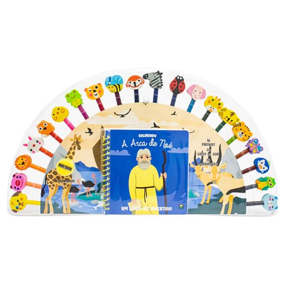 Livro-Kit Colorindo a Arca de Noé - Com Lápis e Borracha - Brasileitura