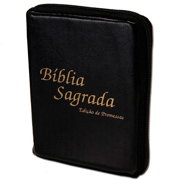 Bíblia Edição de Promessas Pequena - Preta Zíper