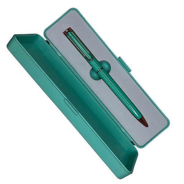 Caneta Com Estojo - Verde Água