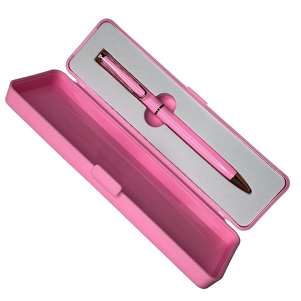 Caneta Com Estojo - Rosa