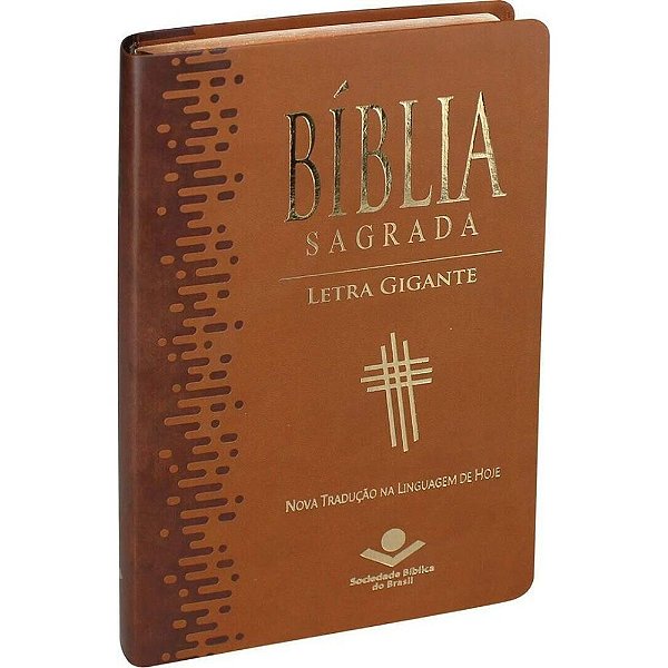 Bíblia NTLH - Letra Gigante - Luxo Marrom - C/ Índice - SBB
