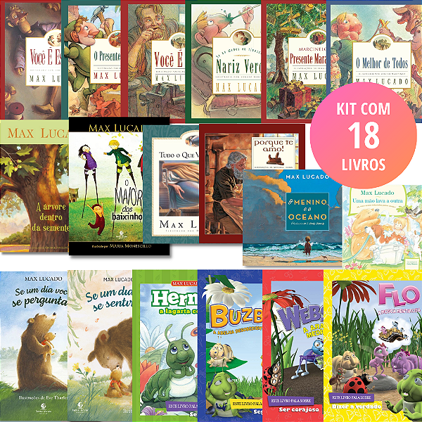 Kit Max Lucado Infantil Coleção Completa - (18 Livros) #Exclusivo100Cristão #20AnosDe100%