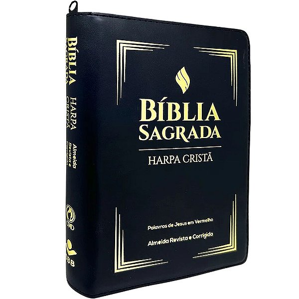 Bíblia Harpa Cristã RC - Letra Grande - Zíper - Capa Sintética Preta - CPAD