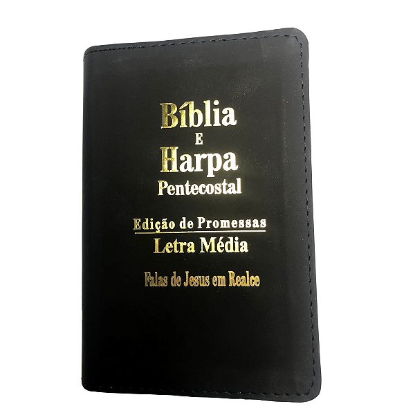 Bíblia e Harpa Pentecostal RC - Letra Média - Capa Luxo Preta - King's Cross