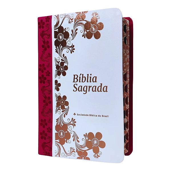 Bíblia NTLH - Letra Grande - Capa Flexível - Branca e Rosa - SBB