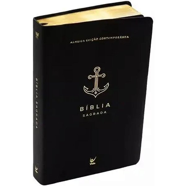Bíblia AEC Preta Âncora - Letra Grande - Capa Luxo - Vida