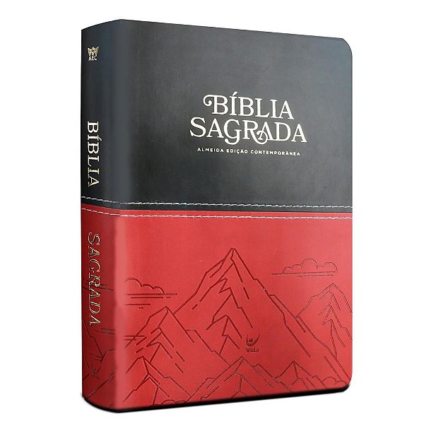 Bíblia EAC Montanha - Letra Gigante - Capa Luxo Preta e Vermelho - Vida