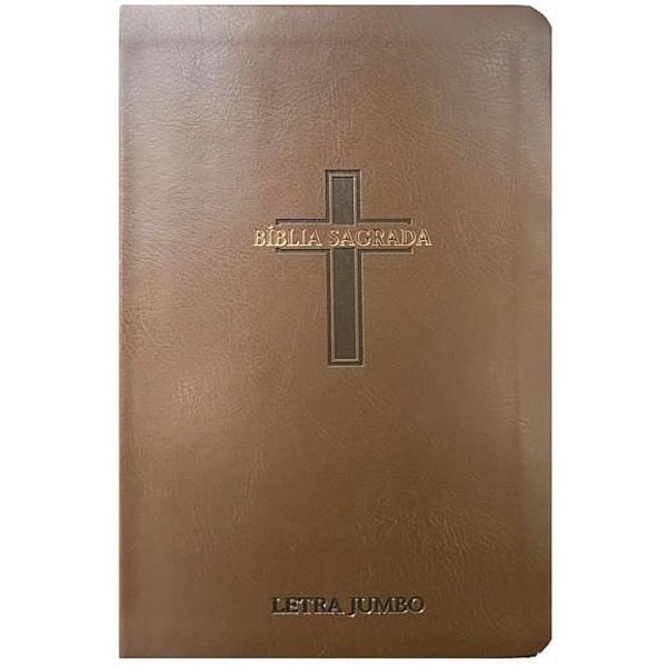 Bíblia RC com Harpa - Letra Jumbo - Capa Luxo Cruz Marrom - CPP