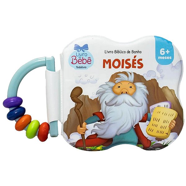 Livro Bíblico de Banho: Moisés, com Chocalho - SBN