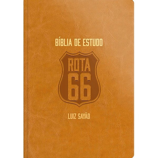 Bíblia de Estudo Rota 66 NVI - Capa Luxo Caramelo - Luiz Sayão - Geográfica