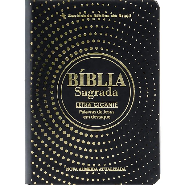 Bíblia NAA Preto Com Dourado - Letra Gigante - SBB