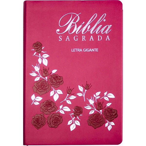 Bíblia NAA Pink Rosas - Letra Gigante - Com Índice - SBB